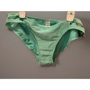 No Boundaries Mint Green Shimmer Swim Bikini Bottoms NEW NWT Juniors Medium 7/9